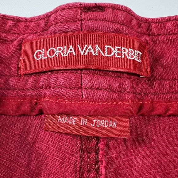 Gloria Vanderbilt Vintage High Rise Red Cotton Cargo Crop Pants Jeans Size 14 - Picture 7 of 12